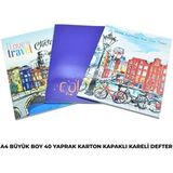 Çınar Defter Dikişli Karton Kapak Kareli 40 Yaprak Haritametod 12 Li Paket - Renkli - standart