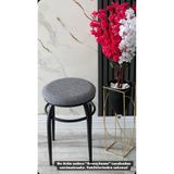 Çınar Demir tabure, siyah ayaklı kumaş tabure, mutfak balkon taburesi,oturak, sandalye