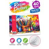 ÇINAR DİZAYN A4 Resim Defteri 40 Yaprak Büyük Boy Perforajlı (Cırtlı)