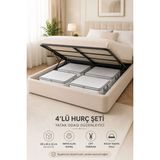 Çınar Ev Tekstil 4’lü Büyük Boy Hurç Seti Baza Altı Yatak Altı Düzenleyici Organizer - 1BW-Beyaz - 4 Adet