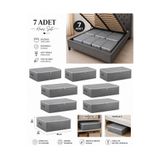Çınar Ev Tekstil 7’li Büyük Boy Hurç Seti 65x45x22 cm – Baza Altı ve Dolap İçi Düzenleyici Saklama Hurcu