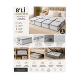 Çınar Ev Tekstil 8’li Hurç Seti 65x45x22 cm Baza Altı Düzenleyici Saklama Hurcu