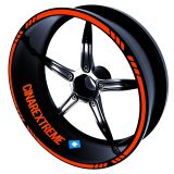 Çınar Extreme 4 Parçalı Kesikli Tasarımlı Floresan Turuncu Jant Şeridi Sticker
