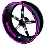 Çınar Extreme 4 Parçalı Kesikli Tasarımlı Gül Pembesi Jant Şeridi Sticker