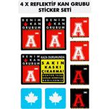 Çınar Extreme A Rh- Negatif Kaskımı Çıkartma Yazılı 7 Parçalı Reflektif Kan Grubu Sticker Seti