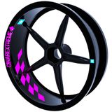 Çınar Extreme Gp Flag Damalı Gül Pembesi İç Jant Şeridi Sticker