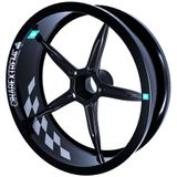 Çınar Extreme Gp Flag Damalı Taş Grisi İç Jant Şeridi Sticker
