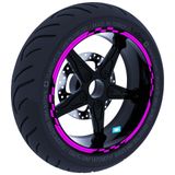 Çınar Extreme Moto GP Yarış Bayraklı Gül Pembesi Jant Şeridi Sticker