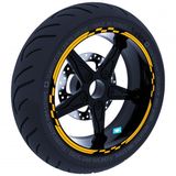 Çınar Extreme Moto GP Yarış Bayraklı Limon Sarısı Jant Şeridi Sticker