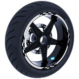 Çınar Extreme Moto GP Yarış Bayraklı Süt Beyaz Jant Şeridi Sticker