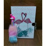 Çınar Flamingo Kilitli Hatıra ve Günlük Defteri + Mikro Flamingo Tükenmez Kalem