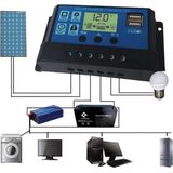 Çınar Hobi 30 Amper Solar Akü Şarj Kontrol Cihazı 12V-24V Jel Sulu Kuru Akü Uyumlu