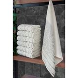 Çınar Jakarlı 6’Lı Kadife Pamuklu El Ve Yüz Havlu Seti 50X90 Cm - 04557 - Gümüş