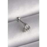 Çınar Toptan Ticaret 316L Çelik Gümüş Renk Üçgen Zirkon Taşlı Tragus Piercing