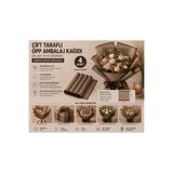 ÇINARASYADAHOME Kahve Çerçeveli Şeffaf OPP Çiçek Buket Ambalaj Kağıdı 57x57 cm Hediye Paketleme 4 Adet