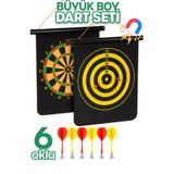 çınaroğlu avm Büyük Boy 6 Oklu Mıknatıslı Dart Seti Çift Yönlü Manyetik Duvara Zarar Vermeyen Dart Oyunu