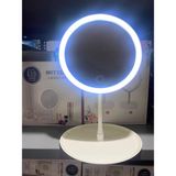 Çınaroğlu AVM Lüx 3 Farklı LED Işık Dokunmatik Tuş 30 cm 360 Derece Dönebilen Yuvarlak Şarjlı - Beyaz