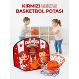 Çınaroğlu AVM Taraftar 35 cm Basketbol Potası Toplu Fileli Basketbol Öğreten Eğitici Basket Çemberi - Kırmızı - Beyaz