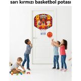 Çınaroğlu AVM Taraftar 35 cm Basketbol Potası Toplu Fileli Basketbol Öğreten Eğitici Basket Çemberi - Sarı - Kırmızı
