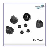 Çınaroğlu Ticaret Silverline Düğme 4 Lü Takımı Ankastre Set Üstü Ocak Düğmesi (Siyah)