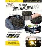 Çınarrium Citroen C-Elysee Deri Oto Kolçak Kılıfı Örtüsü Capitone Süngerli Sarı Nakışlı - Çok Renkli