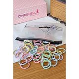 Cinderella 100'lü Tırtıklı Pastel Soft Renkli Yumuşak Kız Bebek Lastik Toka Seti - Esnek Lastikli Saç Tokası