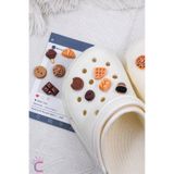 Cinderella 10'lu Kahve Breakfast Konsepti Terlik Süsü Seti Jibbitz - Cross Pin Crocks Charm Takı Aksesuar