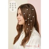Cinderella 10'lu Zarif İncili Taşlı Çıt Çıt Klipsli Saç Örgüsü Süsü - Şık Genç Kız Çocuk Bayram Süsleme Tokası