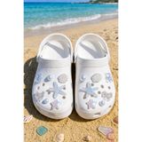Cinderella 14'lü Denizyıldızı Ayıcık Gül Fiyonk İnci Terlik Süsü Seti Jibbitz - Cross Pin Crocks Charm Takı