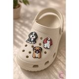 Cinderella 3'lü Cavalier Pug Bobtail Köpekli Terlik Süsü Seti Jibbitz - Cross Süsleri Pin Charm Crocks Jibbits