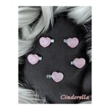 Cinderella 5'li Kalpli Küçük Pens Toka Seti - Kadın ve Çocuk Saç Aksesuarı Süsü Süsleme Klips Toka