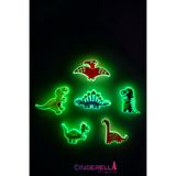 Cinderella 6'lı Karanlıkta Parlayan Fosforlu T-Rex Dinazor Alemi Terlik Süsü Seti Jibbitz - Cross Charm Crocks