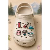 Cinderella 6'lı Karavan Doğaya Kaçış Terlik Süsü Seti Jibbitz - Sırt Çantası Gitar Dağ Cross Pin Charm Crocks