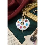Cinderella Accessories Ressam Paleti Broş Renkli Kristal Taşlı - Resim Öğretmeni Hediyesi Çanta Ceket Yaka İğnesi Aksesuar