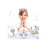Cinderella Kelebekli İncili Zirkon Taşlı Kız Çocuk Prenses Tacı Gold- Tiara Doğum Günü Parti Taç Saç Bandı Toka