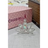 Cinderella Minimal İncili Zirkon Taşlı Kız Çocuk Bebek Doğum Günü Tacı Gümüş - Düğün Prenses Saç Topuz Tokası