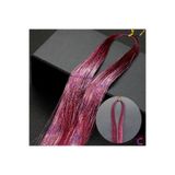 Cinderella Pembe Renkli Hair Tinsel Saç Simi 120cm - Simli Saç Aksesuarı Örme Postiş Saça Bağlanan Model