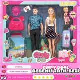 Cindy Doll Aile Tatil Seti - Aksesuarlı Bebek Seti - Oyuncak Tatil Seti - Gelin Damat Oyuncak Aile Oyuncak