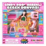 Cindy Doll Bebek Dünyası Seti - Oyuncak Pusetli Bebek - Barbie Pusetli Seti - Aksesuarlı Pusetlı Beb (Çok Renkli)