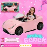 Cindy Doll Bebekli Arabası Pembe - Oyuncak Arabalı Bebek - Barbie Arabası - Bebekli Barbie Arabası - Oyuncak Araç