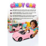 Cindy'nin Arabası! 2 Parçalı Kıyafetli Bebekli Ve Pembe Şık Spor Arabalı Evcilik Oyun Seti