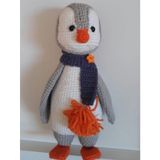 Çıngıraklı Penguen Uyku Arkadaşı Amigurumi Organik Oyuncak