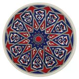 Çini Desenli Çiçekler Seramik Yuvarlak Nihale 16 Cm Koruyucu Kaydırmaz Altlik Model 2