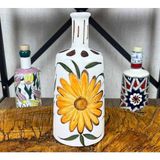 Çini Evi Ayçiçeği Desenli El Işi Çini Zeytinyağlık 550 ml
