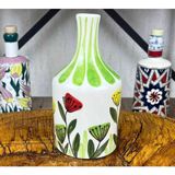 Çini Evi Renkli Çiçek Desenli El Işi Zeytinyağlık 410 ml