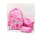 Çınka Bags Flamingo Desen Termal Beslenmelikli ve Kalemlikli Suya Dayanıklı Kumaş Sırt İlkokul Çantası / 3900