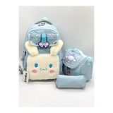 Çınka Bags Peluş Detaylı Lüks Termal Beslenmelik ve Kalemlikli Kız Çocuk Sırt Okul İlkokul Çantası Seti / 506