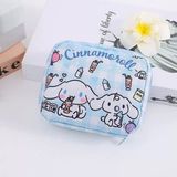 Cinnamoroll Mavi Desenli Hijyenik Ped Çantası | Organizeri | Makyaj & Kozmetik Saklama Çantası | Fermuarlı Mini Düzenleyici - Renk: 04