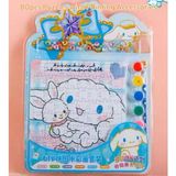 Cinnamoroll Puzzle Dıy Kendin Yap Boz Sulu Boya Seti 2 Sayfa Boyama Sticker Yapışkanlı Boncuk