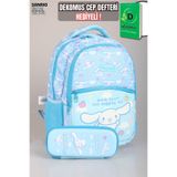 Cinnamoroll Skyroll Koleksiyonu Lisanslı Okul Çantası ve Kalem Çantası Seti, Çok Renkli
